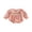 Orange, variant on Baby Girl Thanksgiving Bubble Romper Striped Turkey Embroidered Long Sleeve Doll Collar Ruffle Bodysuit Cute Infant Fall Clothes