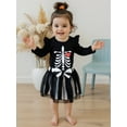 thumbnail image 3 of BemeyourBBs Baby Girls Halloween Outfits Skeleton Print Romper and Striped Skirt, 3 of 9