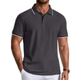 thumbnail image 2 of COOFANDY White Polo Shirts for Men Short Sleeve Polo Tshirt Casual Button Down Golf Shirt, 2 of 6