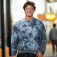 thumbnail image 3 of Dalix UFO Embroidered Washed Crewneck Sweatshirt Long Sleeve Fleece Cotton Mens in Tie Dye Black 3XL XXX-Large, 3 of 5