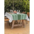 thumbnail image 4 of 60x84 Inch Outdoor Tablecloth with Umbrella Hole Zipper Rectangle Sage Green Stripes Rectangular Tablecloths Outside Waterproof Modern Spring Abstract Striped Patio Table Cloth Cover for Picnic Party, 4 of 8