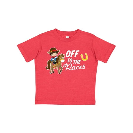 

Inktastic Off to the Races with Cowboy on Horse Gift Toddler Boy Girl T-Shirt