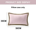 thumbnail image 2 of 1 pieza de funda de almohada con adorno de granja, arpillera con ribete de lino, almohada para exteriores con bordes personalizados, 12x 20", 2 of 5