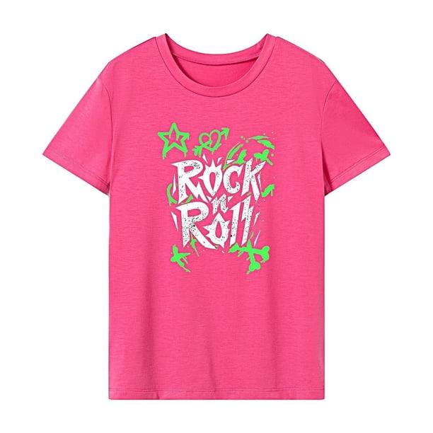 Camiseta para mujer, ropa deportiva de verano, camisetas de verano a la moda para mochilero, uso diario Rosa Rosa