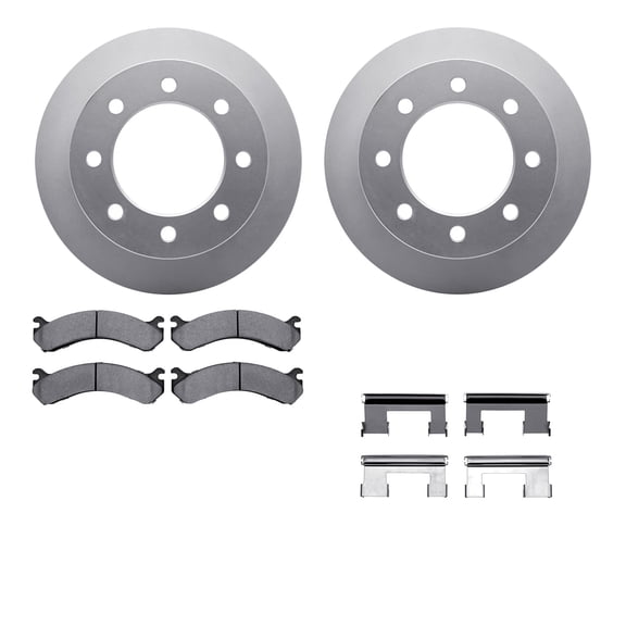 Dynamic Friction Company Rear Geospec Brake Rotors with 5000 Advanced Brake Pads includes Hardware 4512-48118