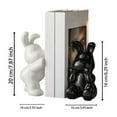 thumbnail image 4 of Hearth & Gear Modern Ceramic Bookends With Rabbit Design Decorative Desk Items For Bookshelves And Giving Set Of 2 With Books Elegant And Stylish Home Ornament Pack Sister Ornament Hairdresser, 4 of 6