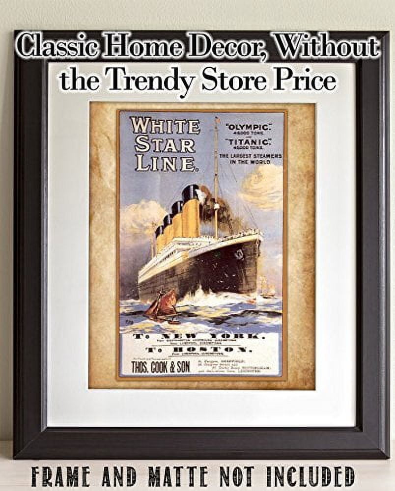 Vintage Titanic Poster Art Print - 11x14 Unframed Art Print