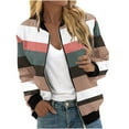 thumbnail image 2 of Ftwytp Zip Up Jacket Women Gym Fleece Sweatshirt Oversized Sports Workout Runing Baseball Coat Long Sleeve Color Blocked Casual Loose Sweater, 2 of 5