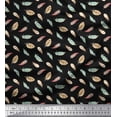 thumbnail image 1 of Soimoi Black Cotton Voile Fabric Artistic Feather Print Fabric by the Yard 56 Inch Wide, 1 of 3