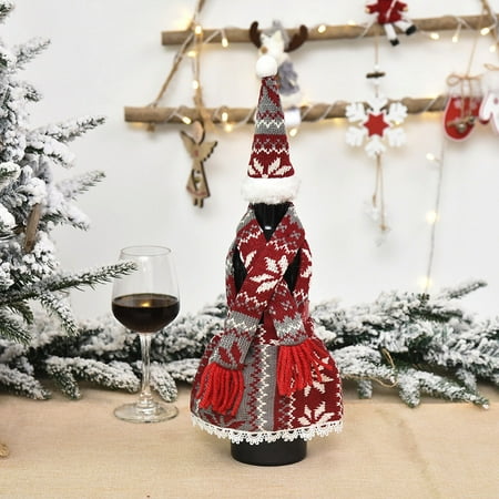 

Suokom Merry Christmas Santa Wine Bottle Bag Cover Xmas Festival Party Table Decor Gift