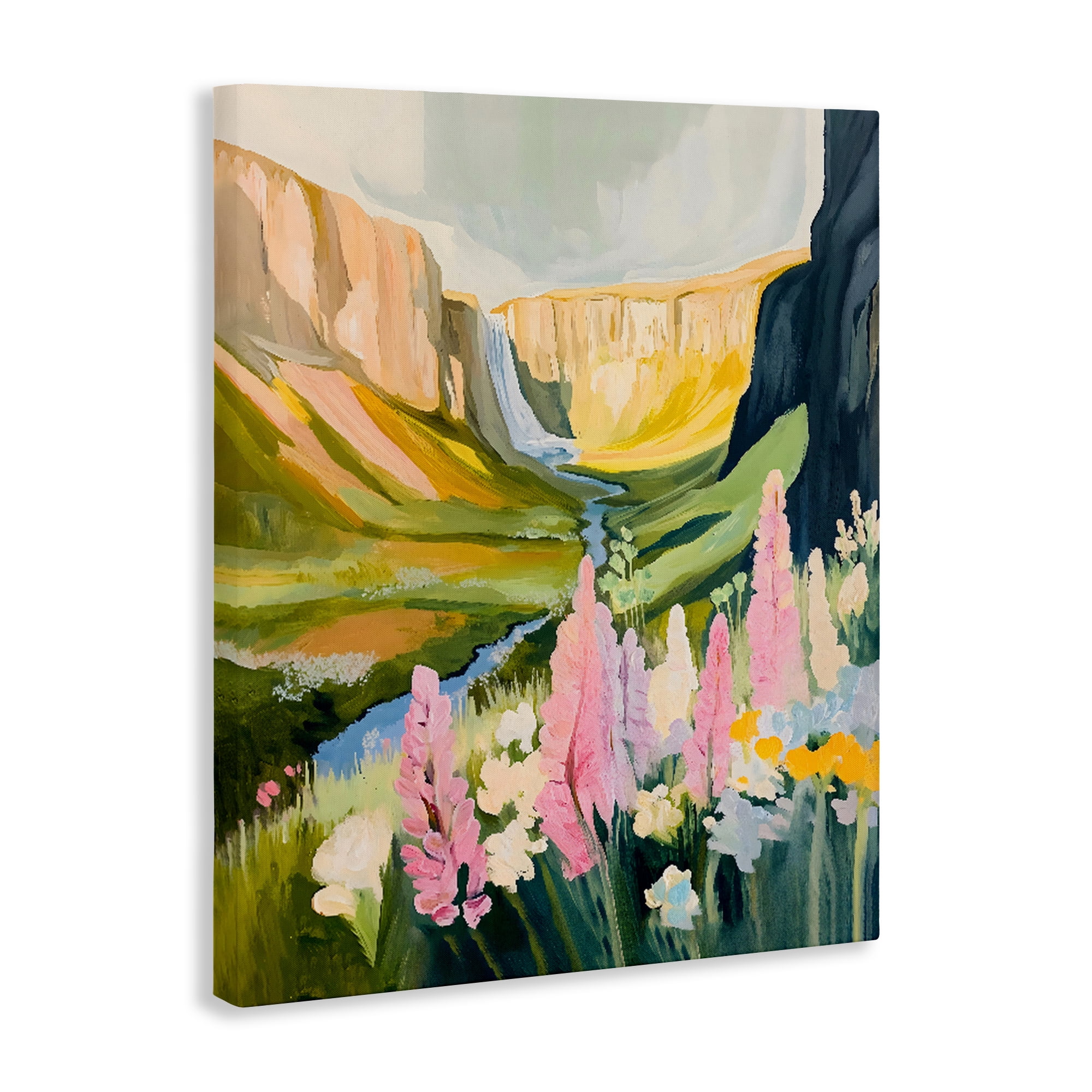 Stupell Industries Waterfall and Valley in Bloom Canvas Wall Art, design by The Prints Vibe
