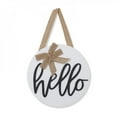 thumbnail image 4 of Final Clear Out!! Garden Decorative Board  Wooden Hanging Board White/Brown Rural Style Linen Double Bow Welcome/Hello Style, 4 of 5
