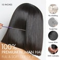 thumbnail image 5 of LUVME Super Natural Hairline Natural Black Silky Blunt Cut Glueless 13x4 Frontal Lace Human Hair Short Bob Wig, 5 of 6