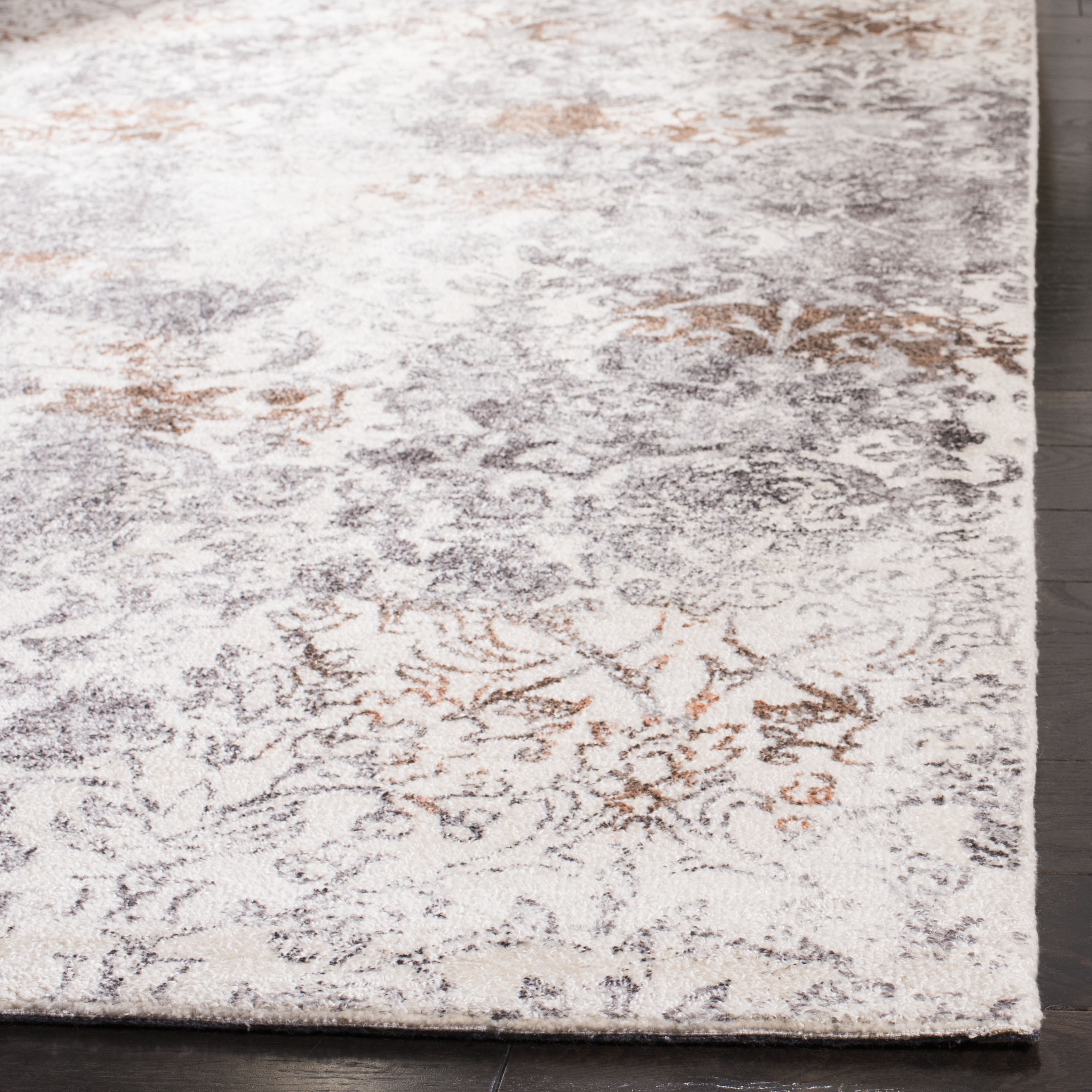 SAFAVIEH Expression Braiden Abstract Area Rug, Ivory/Grey, 6' x 9'