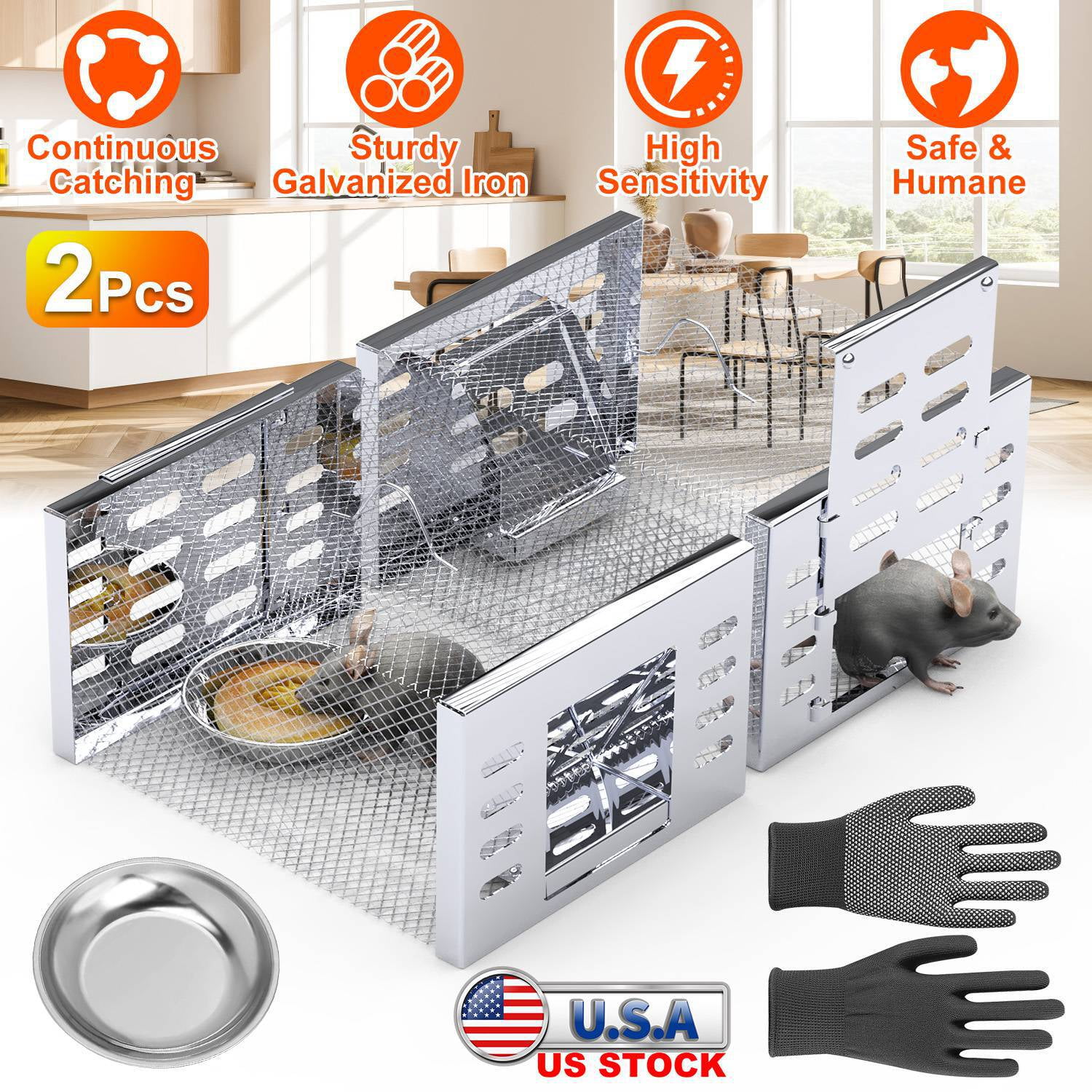 2Pcs Humane Rat Trap Catch and Release