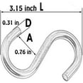 thumbnail image 4 of 304 Stainless Steel 3 Inch S Hooks Heavy Duty Hanging Hook S Shaped Utility Hook for Hanging and Utility Use, Loads up to 550 lbs, 4 Pcs, 4 of 5