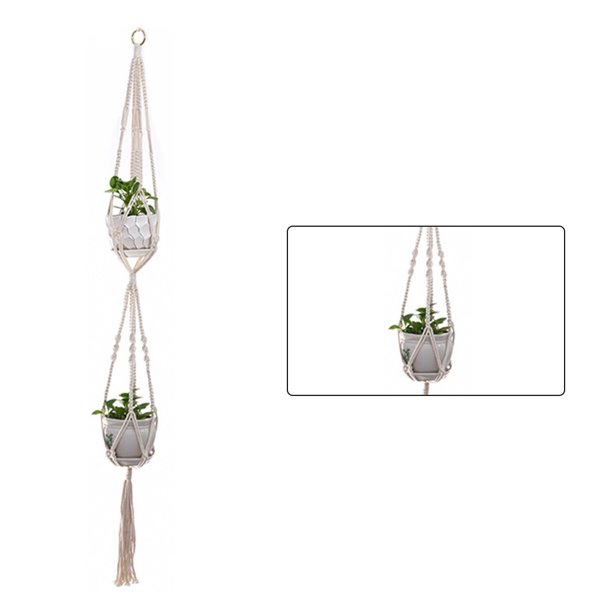 Advancent Cestas colgantes 100 hechas a mano, soporte para plantas, macramé, colgador de plantas, maceta para colgar en la pared interior, soporte para Jardín y Patio No.29 Advancent HA001777-29