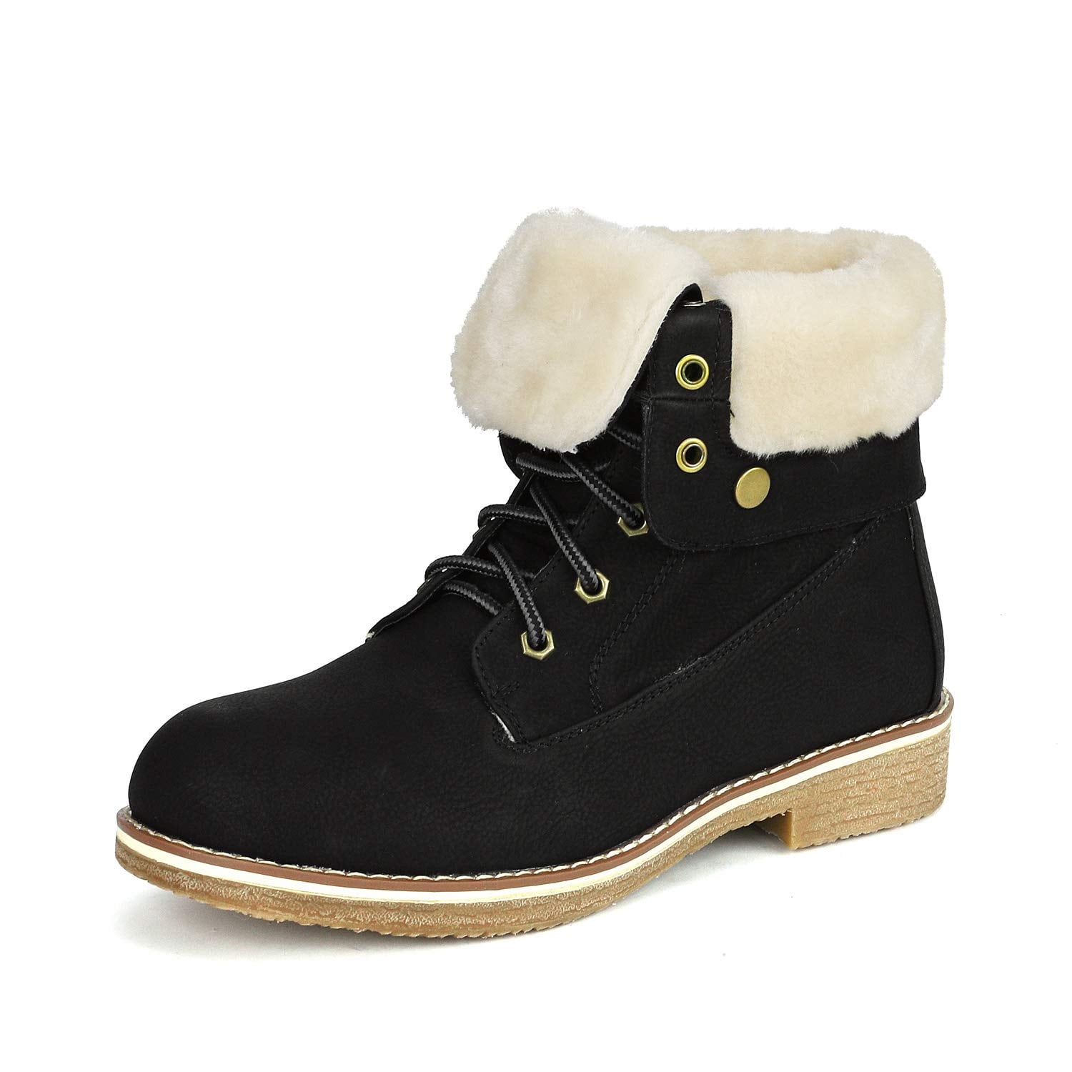 Montreal Faux Fur Ankle Boots Fold 