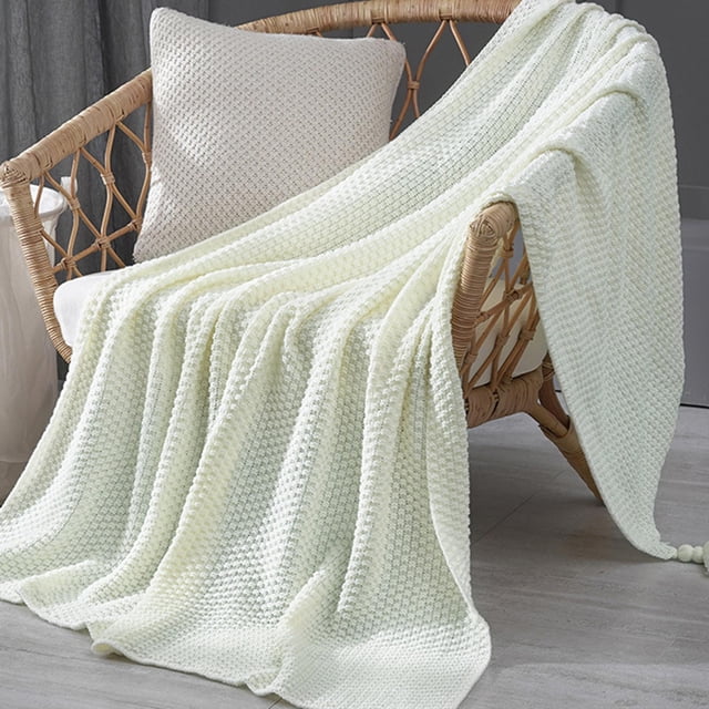 Manta de Punto Súper Suave de Microfibra de Poliéster, Manta de Aire Acondicionado Cálida Y Acogedora de ólido, Manta para Cuna de Be 130x170cm Macarena manta de aire acondicionado