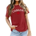 thumbnail image 1 of PMVFHDE T-Shirt à Imprimé « Keep Canada Flag Proud » pour Femmes Rouge, TTG, 1 of 3