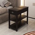 thumbnail image 5 of End Table Living Room Narrow Sofa Side Table with Drawer and 3-Tier Shelves Slim Bedside Nightstand (Brown), 5 of 7