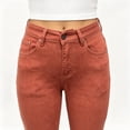thumbnail image 5 of Women's High Waist Rust Straight Leg Jeans with Pockets, Stretch Casual Long Denim Pants, 5 of 8