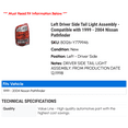 thumbnail image 2 of Left Driver Side Tail Light Assembly - Compatible with 1999 - 2004 Nissan Pathfinder 2000 2001 2002 2003, 2 of 2