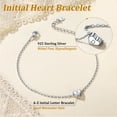 thumbnail image 6 of Suplight 925 Sterling Silver Adjustable Letter U Initial Heart Chain Charm Bracelet for Women Girls, 6 of 9