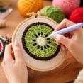 thumbnail image 5 of 6 Set Fruits Punch Needle Coaster Kit, Easy DIY Art Craft for Beginners, Tufted Rug Pads with Complete Tools, 5 of 7