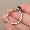 thumbnail image 2 of Natural Amethyst Ring Sterling Silver Pave Set Accents Wedding Ring February Birthstone Ring, 2 of 3