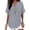 Gray, variant on Relaxed Oversized Cotton Linen Blend Summer Tops, Notch V Neck Raglan Short Sleeve Lightweight All-Match Daily Vacation Casual Shirt Navy L