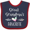 thumbnail image 3 of Inktastic Great Grandmas Favorite- Heart Great Grandchild Boys or Girls Baby Bib, 3 of 4