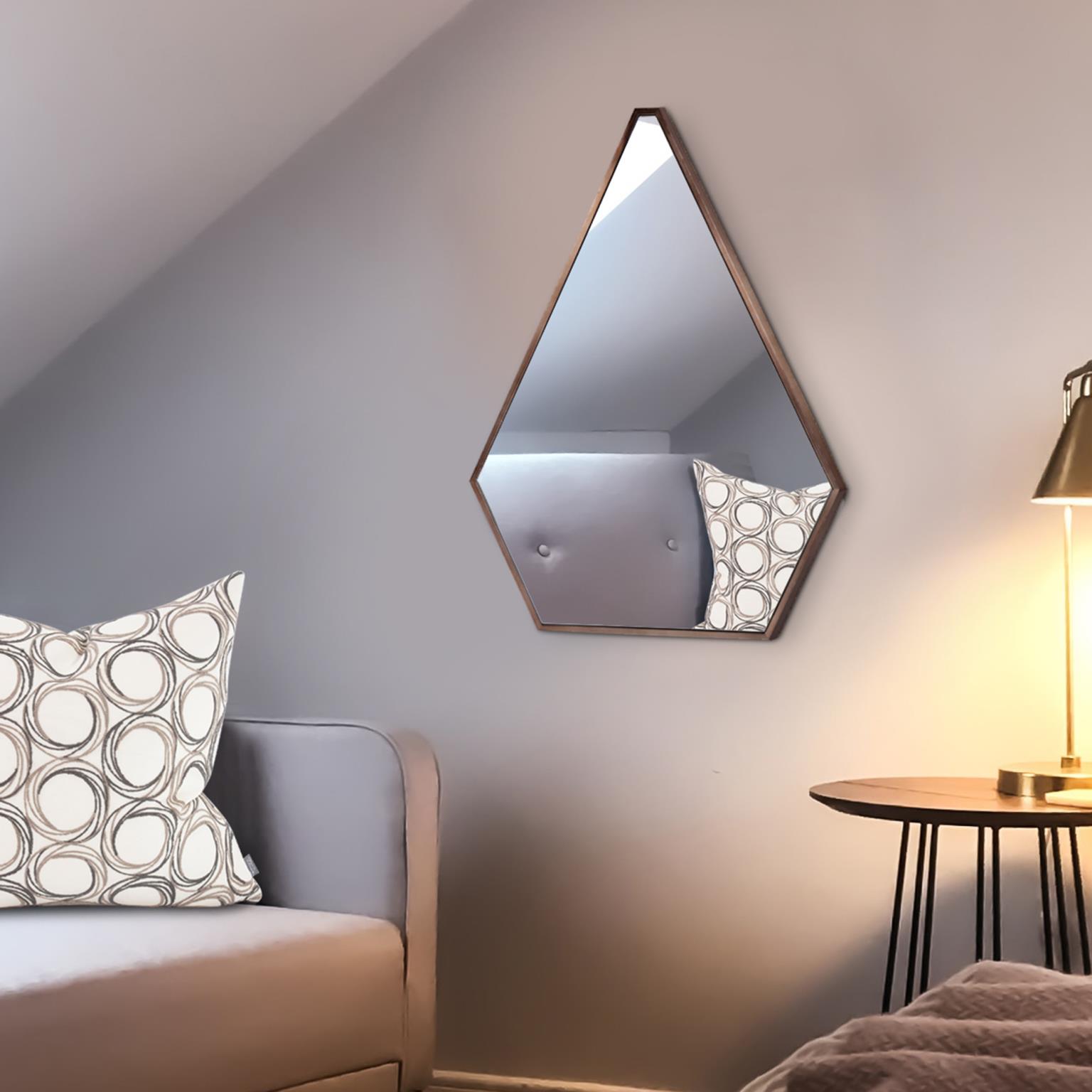 Tyler Dillon 5 Sided Triangular Stainless Steel Framed Wall Mirror - 33"H x 24"W