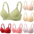 thumbnail image 3 of Alkepwun Front Closure Bras for Women Court Style Lace No Underwire Plus Size Gathering Bra Comfort Breathable Full Coverage Sleep Everyday Bra, 3 of 3