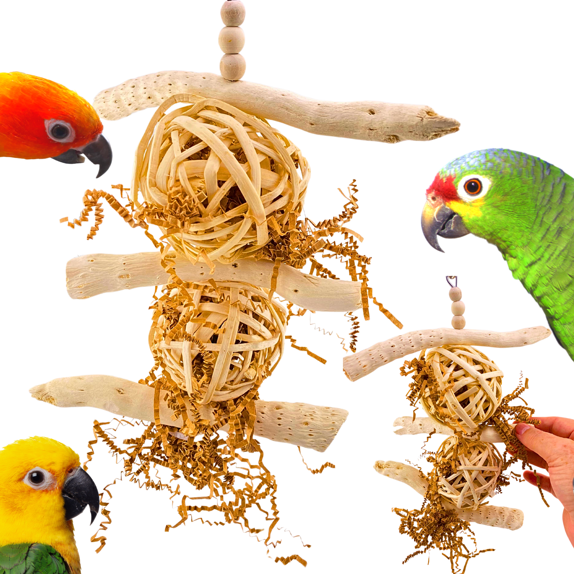 Bonka Bird Toys 1034 Driftwood Forage Tower Chew Forage Shred Parrot Cage Toy