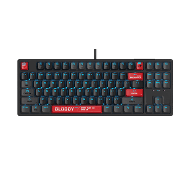 Bloody AT87 Alpha Optical Switch Performance Keyboard - Black, High-Precision, Customizable Actuation Points, RGB Backlit, 87-Key Compact Design, Ergonomic Gaming Keyboard