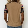 thumbnail image 4 of Qwertyu Womens Halloween Shirts Plus Size Funny Ghost Pumpkin Print Short Sleeve V-Neck Halloween T-Shirt Casual Loose Cute Thanksgiving Tunic Tops Khaki S, 4 of 4
