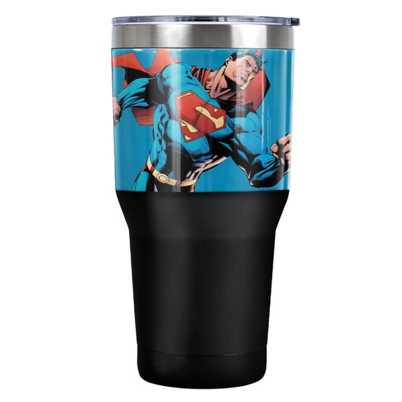 Superman Character Stainless Steel Tumbler 30 oz Coffee Travel Cup, Vacuum Insulated & Double Wall with Leakproof Sliding Lid
