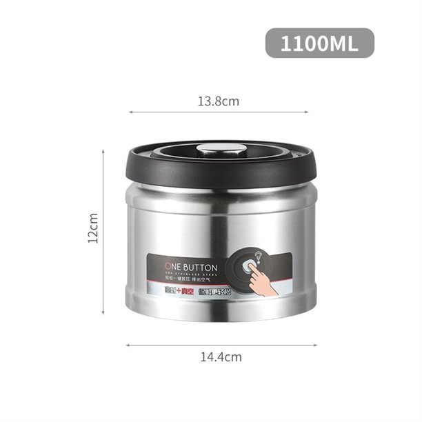 Contenedor de almacenamiento de granos de café de acero inoxidable Caja de tarro sellada al vacío a presión