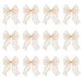 thumbnail image 2 of 12Pcs Iridescent Beige Christmas Bow Ornaments, Large Sheer Fabric Bows for Christmas Tree Wreath Garland Gift Wrap Holiday Decor, 2 of 6