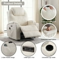 thumbnail image 4 of Power Recliner Chair with Heat and Massage, PU Leather Home Theater Seating with LED Lights/Cup Holders/Side Pocket/USB Port, Reclining Sofa Chair for Living Room, 4 of 8