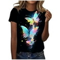 thumbnail image 1 of TSADFHJI Sweat à Capuche pour Femmes, Imprimé H, Col Rond, Manches Courtes, T-Shirt TTG Noir, 1 of 4