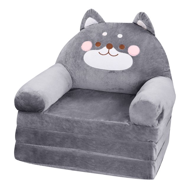 LKWLPD Sofá plegable para niños, sillón con respaldo, 2 en 1, abatible, para sala de estar, dormitorio, bonito sofá de felpa con dibujos animados para bebés, niños y niñas, sin relleno