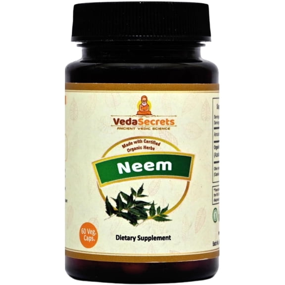 Vedasecrets Neem Organic Supplement Azadirachta Indica 60 Capsules