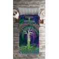 thumbnail image 2 of Ambesonne Nature Quilted Coverlet 2 Pcs, Digital Psychedelic Art, Twin Size, Purple Fuchsia, 2 of 2