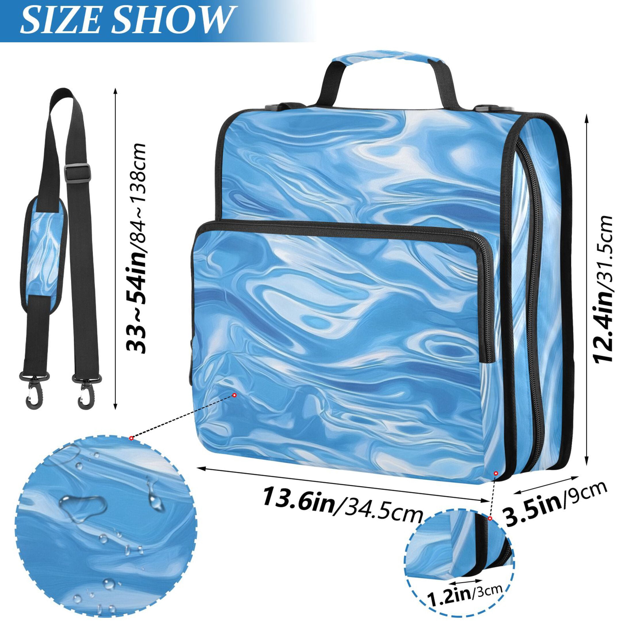 ALAZA Zipper Binder Ocean Wavy 3 Ring Trapper Keeper File Folder Organizer Bag