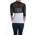 thumbnail image 3 of Fashion Secrets Junior's Sheer Chiffon Bolero Shrug Jacket Cardigan 3/4 Sleeve (Medium, Black), 3 of 5