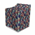 thumbnail image 1 of Tropical Washer Cover, Boho Colorful Pastel Blooming Exotic Bouquets Peacock Feathers Wildflowers, Suitable for Dryer and Washing Machine, 29" x 28" x 40", Indigo Multicolor, by Ambesonne, 1 of 3
