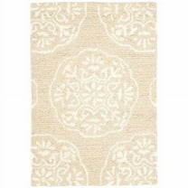SAFAVIEH Bella Glenna Medallion Floral Wool Area Rug, Beige/White, 3' x 5'