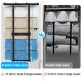 thumbnail image 3 of Estante de almacenamiento de toallas de baño STWWO montado en la pared de metal negro, 3 of 7
